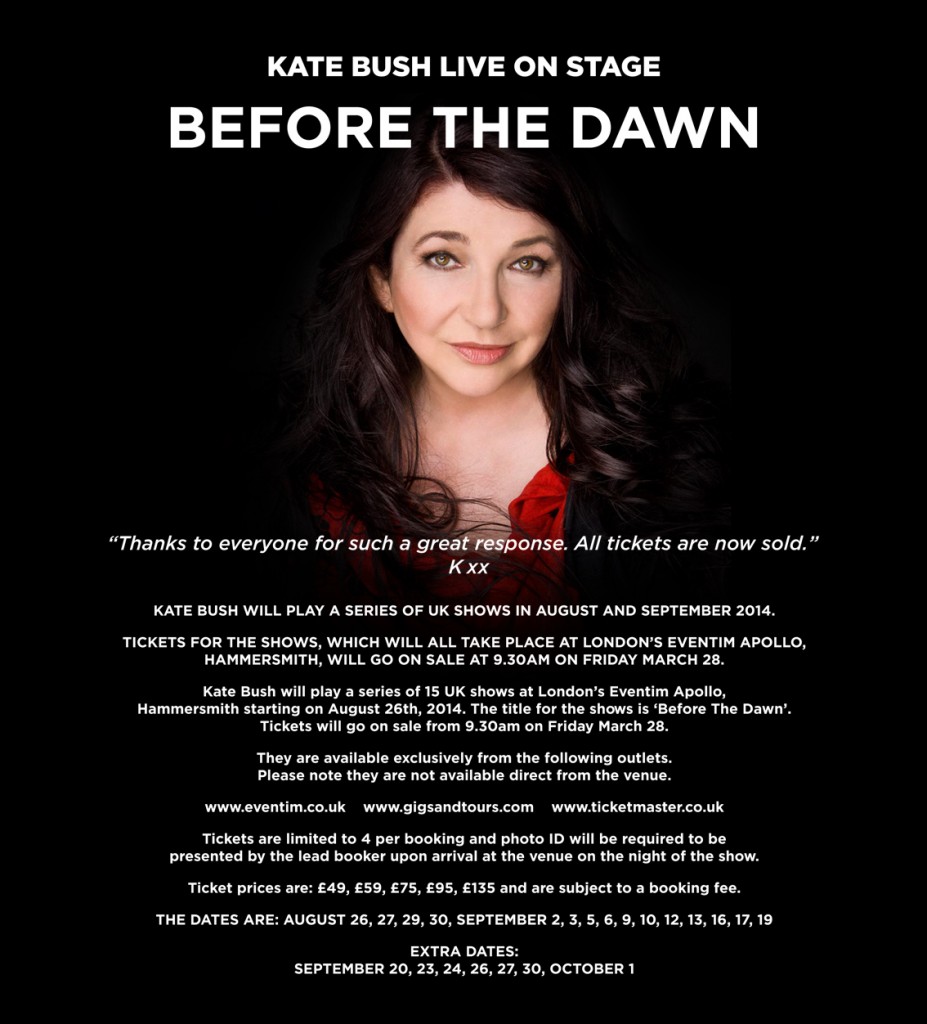 Kate Bush Shows 2014